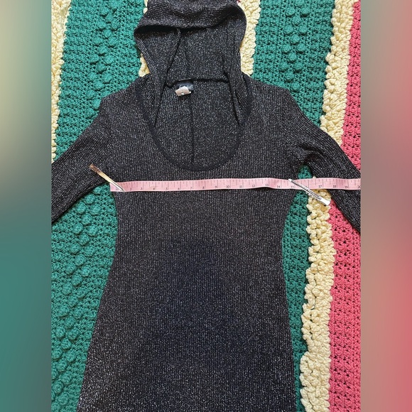 Frederick’s of Hollywood sparkle lurex mini with hood - Picture 4 of 5